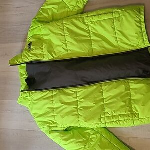 Kids boys xl Neon green north face jacket